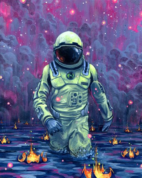 Surreal Art Spaceman Art Astronaut Colorful Art Etsy