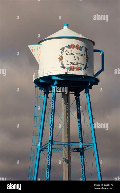 Coffee Pot Water Tower Lindstrom Minnesota Stock Photo Alamy
