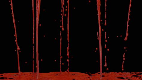 Animated Dripping Pouring And Splashing Blood In Slow Motion 2 Stock