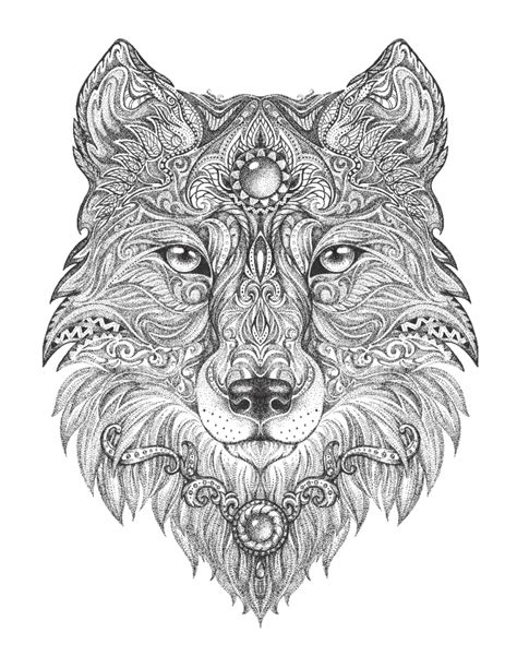 Get This Wolf Coloring Pages for Adults 75619