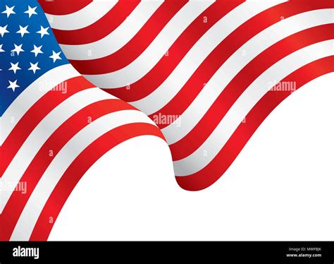 Usa Flag Waving In The Wind Flag Background Template Vector