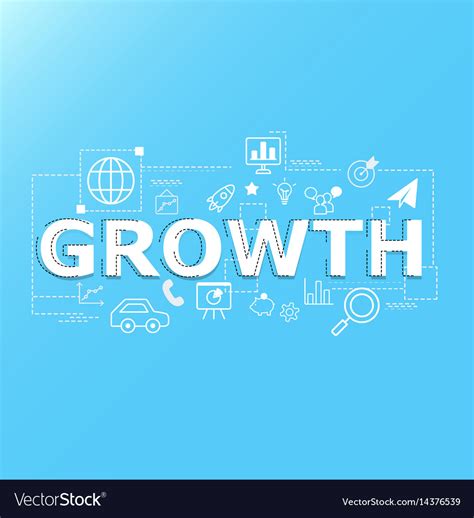 Creative Of Growth Word Lettering Typography Vector Image