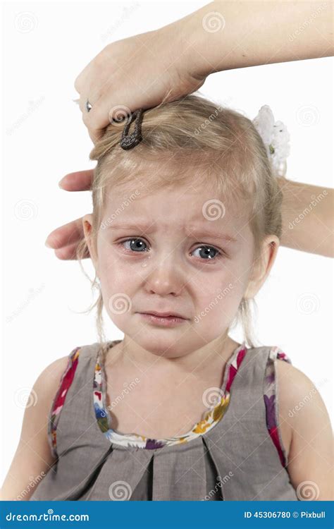 Crying Little Girl Stock Photo Image Of White Emotion 45306780