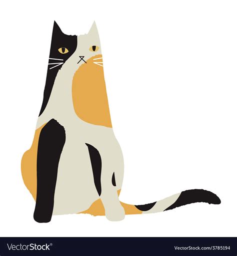Calico Cat Character Royalty Free Vector Image