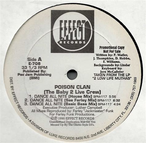 Poison Clan Dance All Nite Vinyl Promo Discogs