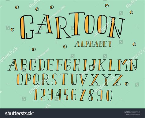 Cute Alphabet Letters Font Number Classic Stock Vector Royalty Free