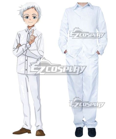 Anime The Promised Neverland Emma Ray Norman Cosplay Costume White