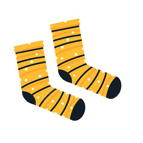 รูปถุงเท้ายาวลายการ์ตูนสีเหลือง Png ถุงเท้า สีเหลือง ภาพประกอบ