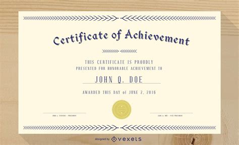 Precioso Diploma Certificado Plantilla 03 Vector Descargar Vector
