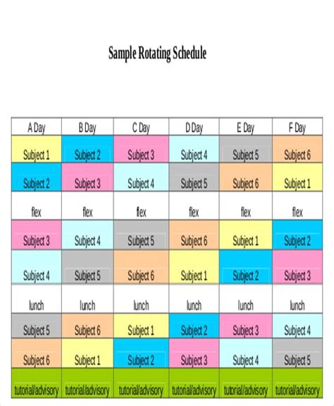 Rotating Schedule Template 10 Free Samples Examples Format Download