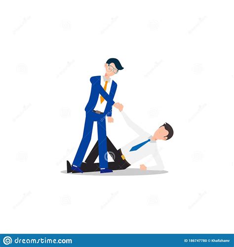 Cartoon Character Illustration Of Business Friend Helping
