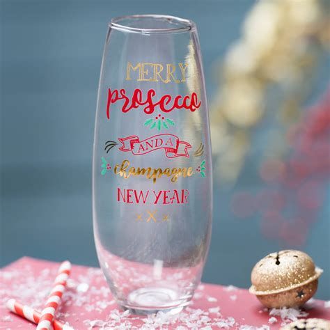Create a sophisticated and elegant beverage service with disposable plastic stemless wine glasses. Stemless Christmas Prosecco Glass By The Letteroom ...