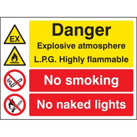 Explosive Atmosphere Lpg Highly Flammable No Smoking Naked Light