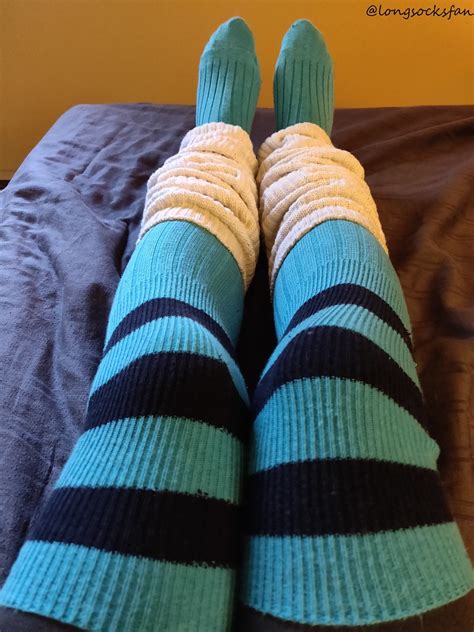slouch leg warmers layered on otk stripped blue socks flickr