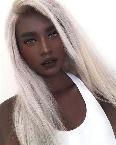 Melvnin White Hair Dark Skin Dark Skin Women Dark Skin Models