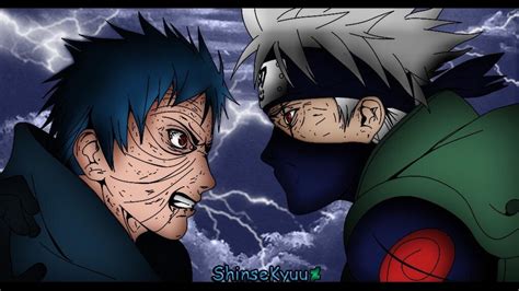 Colorized This Fan Art Of Kakashi Vs Obito Tell Me What You Think