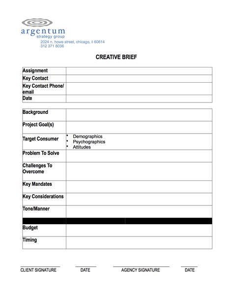 Strategy Brief Template