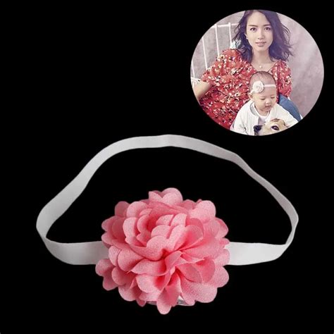 Baby Girls Red Flower Headbands Elastic Children Kids Hairband Head