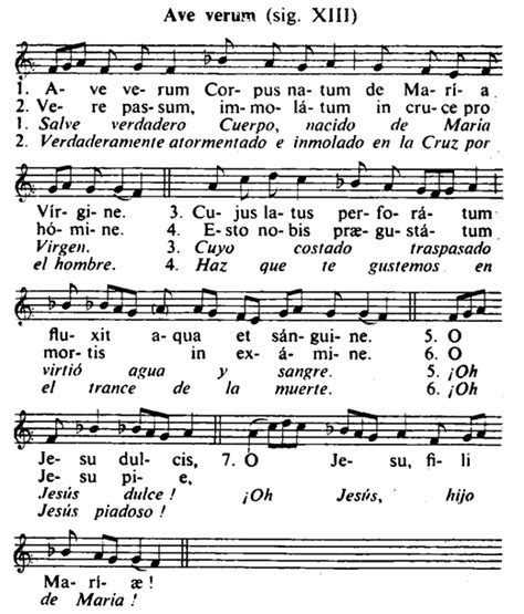 Canto Gregoriano Partitura Ave Verum Adoración Del Santísimo