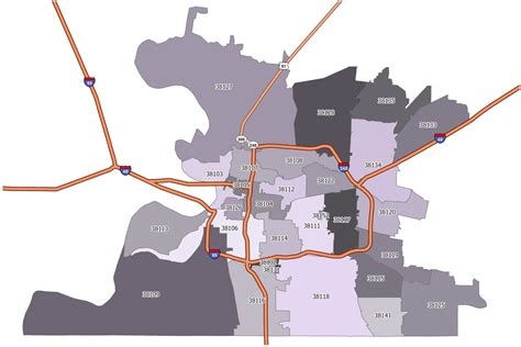 Memphis Zip Code Map GIS Geography