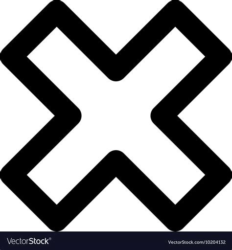 Delete X Cross Stroke Icon Royalty Free Vector Image