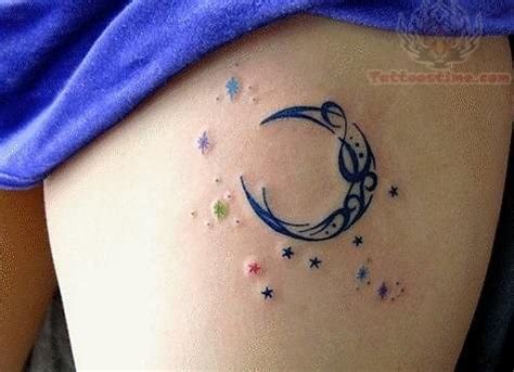 Side upper back, arms, and neck. 91 Moon Tattoos That Are Out of This World
