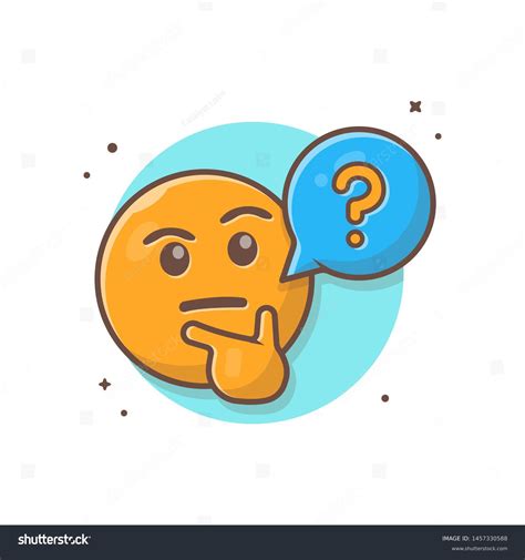 Thinking Confusing Face Emoticon Question Speech Stock Vector Royalty