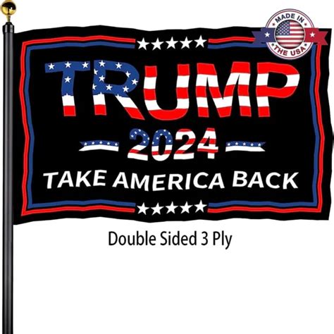 Trump 2024 Flags 3x5 Outdoor Made In Usa Double Sided 3 Ply Heavy Duty