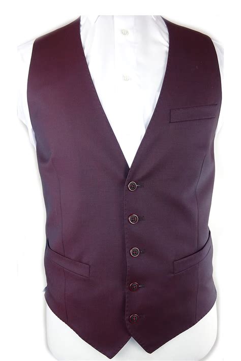 Burgundy Single Breasted Magee Waistcoat Tom Murphys Formal And Menswear