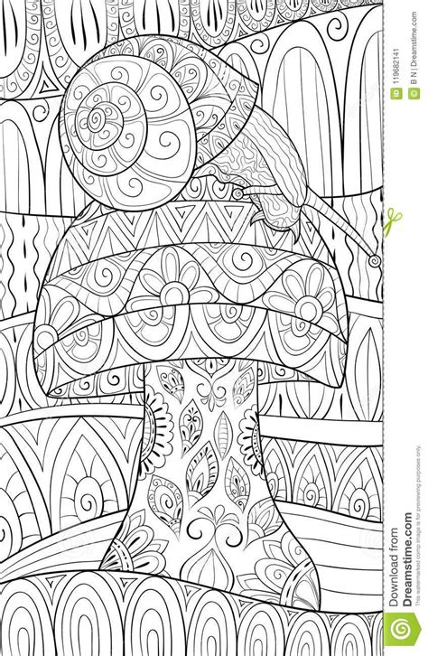 Explore 623989 free printable coloring pages for your kids and adults. Adult Coloring Book,page A Cute Snail On The Mushroom On ...