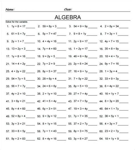 7th Grade Math Worksheets With Answer Key