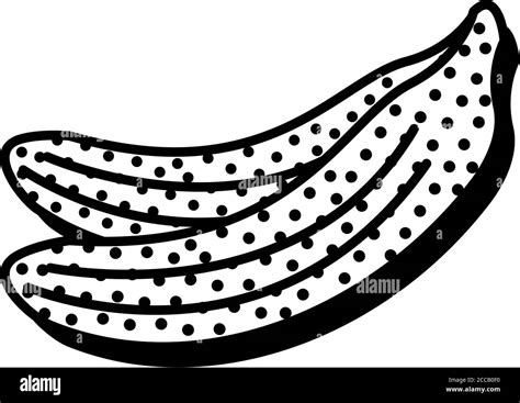 Fresh Banana Pop Art Line Style Vector Illustration Design Stock Vector