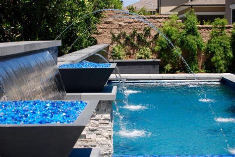 Aquanetic Pools And Spas Custom Waterfall Pool Water Feature