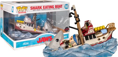 Funko Pop Jaws Great White Shark Eating Quint And Orca Boat Movie