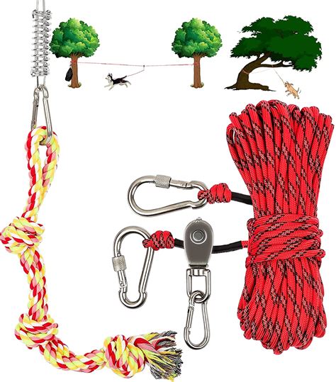 Dog Tie Out Cable For Camping 50ft Heavy Duty Overhead