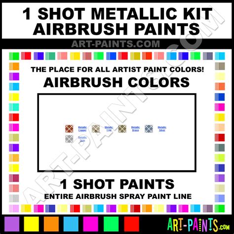 1 Shot Metallic Kit Airbrush Spray Paint Colors 1 Shot Metallic Kit