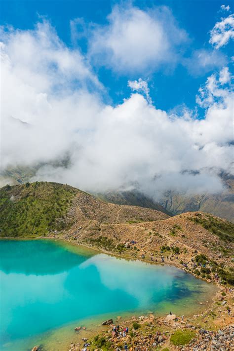 Humantay Lake Is Gorgeous Turquoise Glacier Lake Near Cusco Peru If