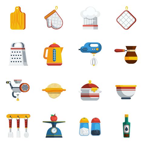 Kitchen Utensils Icons Set 478169 Vector Art At Vecteezy