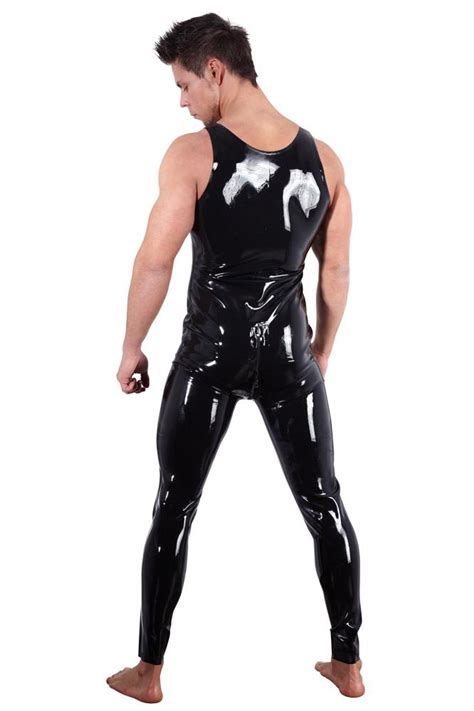 Late X Mens Latex Jumpsuit Angel Clothing