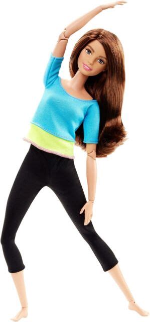 Barbie Made To Move Barbie Doll Blue Top Brown Hair Exercise Flexible