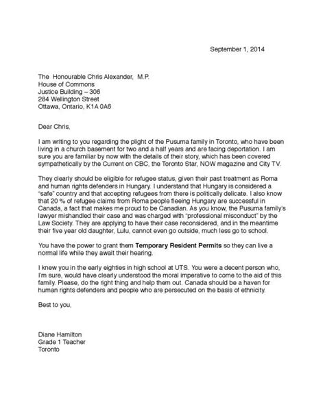 Letter Of Support For Immigration Template Business