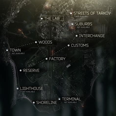Custom tactical maps with all exits, loot, keys & weapon spawns marked out. Map of Tarkov - The Official Escape from Tarkov Wiki