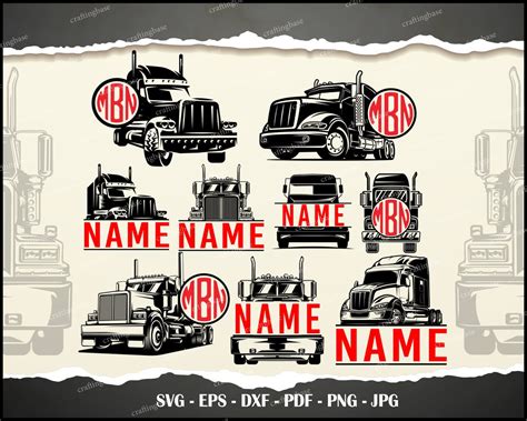 Truck Monogram Svg Split Monogram Svg Truck Png Truck Clipart Big