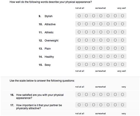 A Typical Superficial Online Dating Questionnaireno Wonder Many