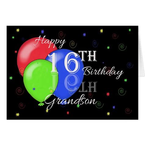 Happy 16th Birthday Grandson Card