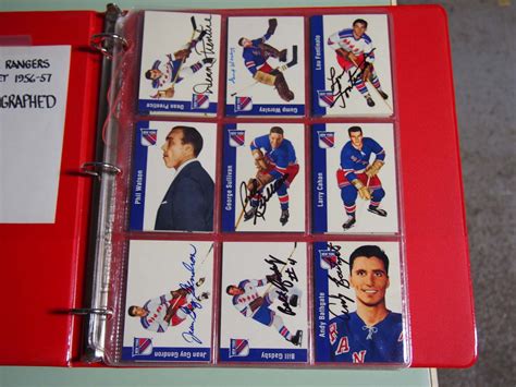 New York Rangers 1956 57 Team Set Of Parkhurst Cards 19 Autographed