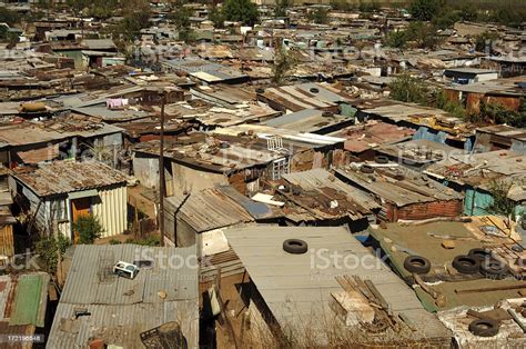 Shantytown Shacks Soweto Township South Africa Stock Photo
