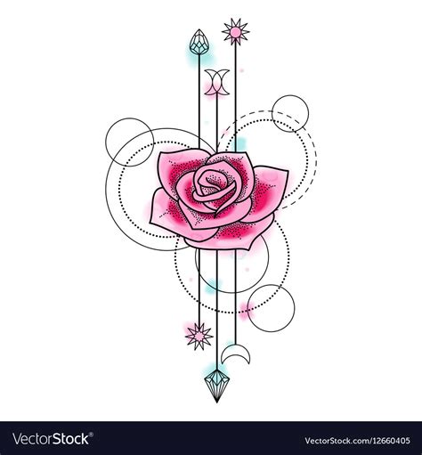 Download Abstract Watercolor Rose Tattoo Royalty Free Vector Image