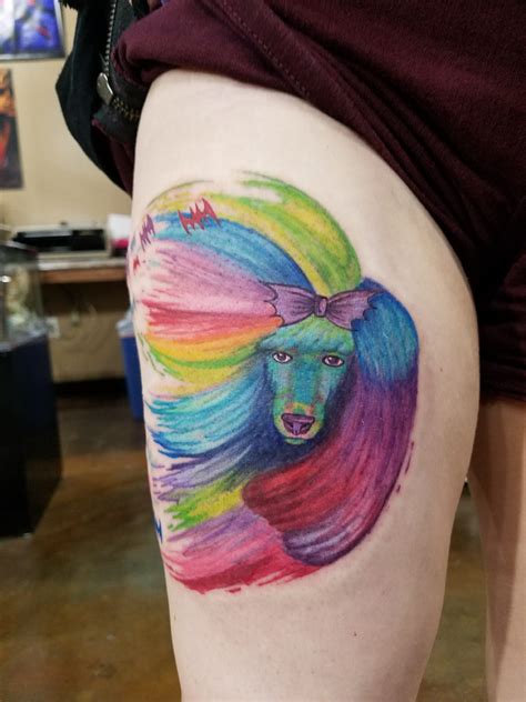 Rainbow Poodle Tattoo