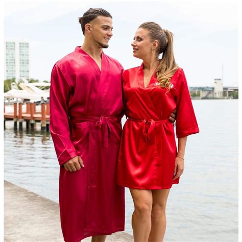 Satin Matching His And Hers Robes Set For Couples Bridesmaids World